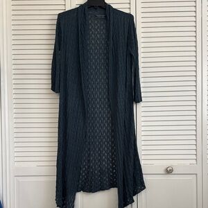 Peruvian Connection Charcoal Open-Front Cardigan